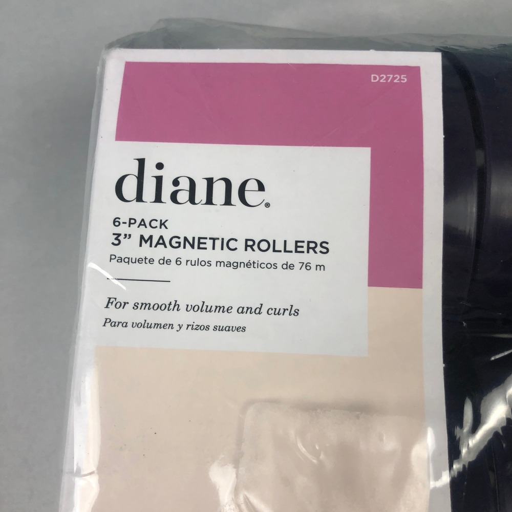 NEW Diane 3-Inch Magnetic Hair Rollers 6 Pack Vented D2725 For All Hair Types